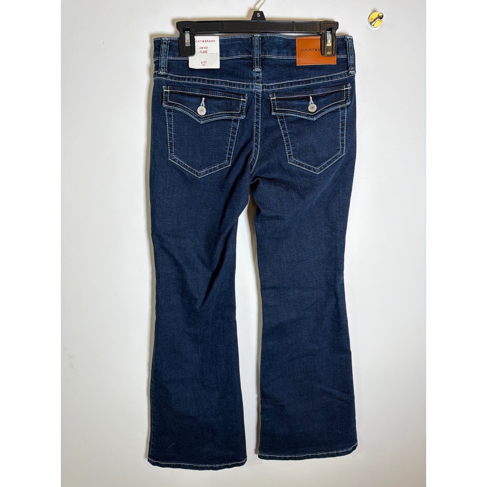 NWT Lucky Brand Womens Low Rise Flare Jeans Dark Wash Advanced Stretch 4/27A NEW - Picture 3 of 7